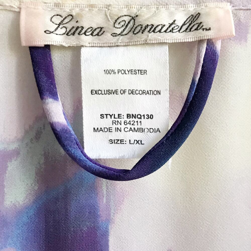 Linea Donatella Purple Floral Robe Size L XL Open Kimono Dressing Gown Lace - Picture 3 of 15